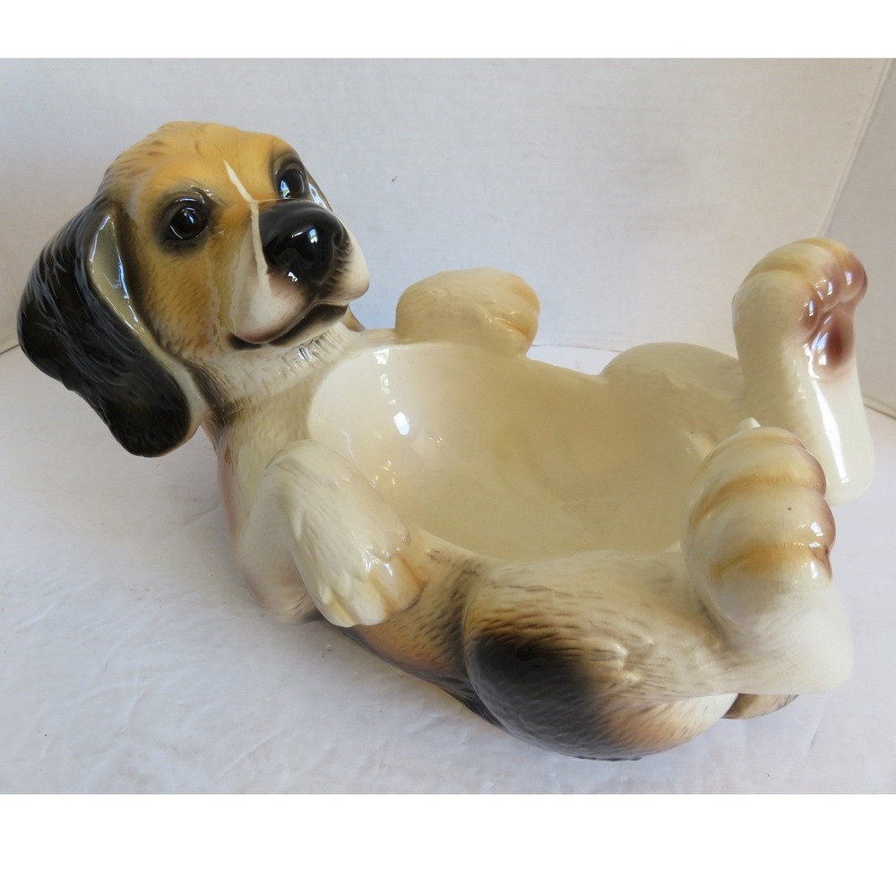 Big Sky Carvers Phyllis Driscoll Ceramic Beagle Dog Candy Dish Bowl 13 Inch
